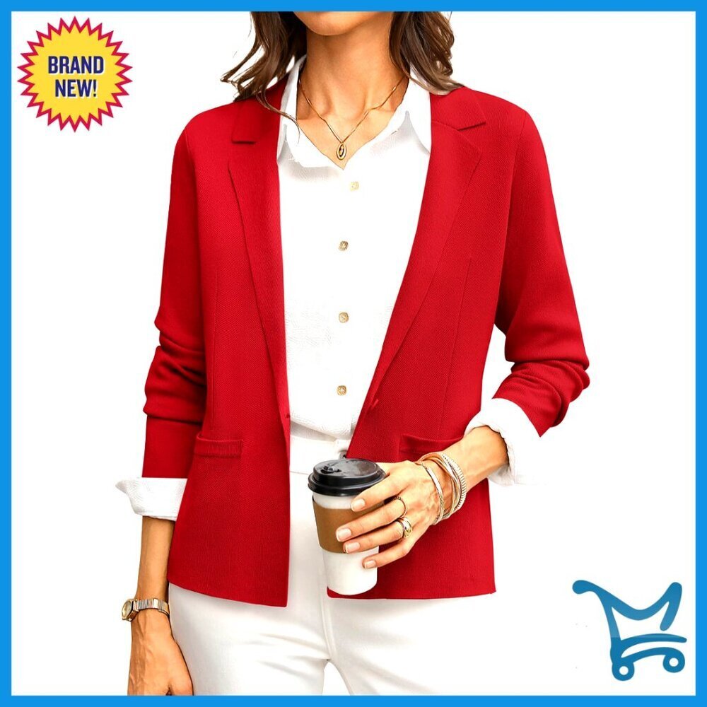 Lightweight Knit Blazer Cardigan, Business Casual Office Wear, Sizes S-XXL